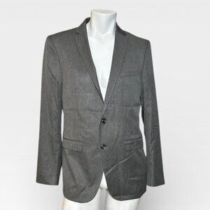 Zara Man Tailored Fit Grey Blazer 40 Single Breasted Two Button Jacket